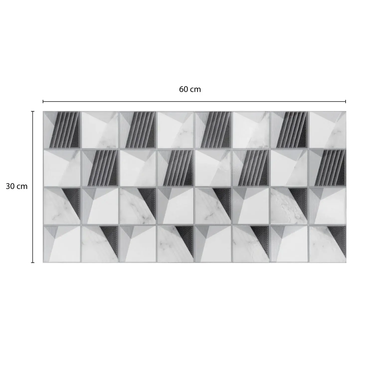 Decorado Geo Blanco 30 x 60 cm KANTU (Pieza)