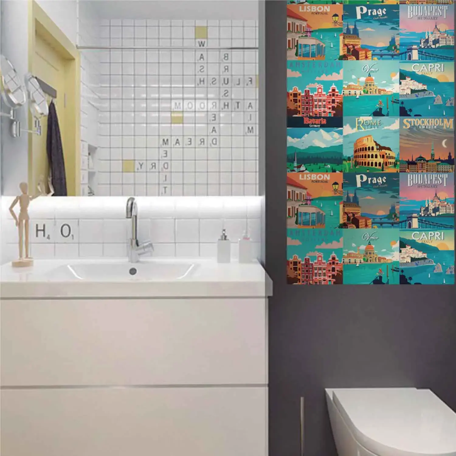 Vinil Autoadhesivo Vintage 15x15 cm KANTU (Pack 9 Und.)